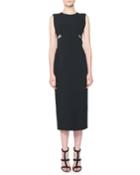 Sleeveless Mesh-side Midi