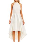 High-low Cocktail Dress With 3d-lace Bodice, Ivory