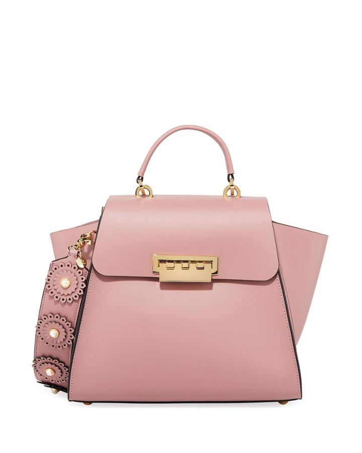 Eartha Tall Top Handle Bag W/ Flower