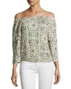 Minori Mosaic Off-the-shoulder Top, Neutral Pattern