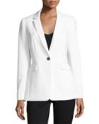 Double-face One-button Jacket, White