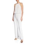 Chain-neck Jersey Jumpsuit