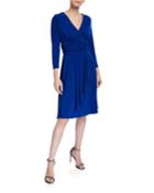 3/4-sleeve Ruched Dress