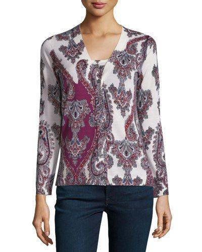 Superfine Imperial Paisley Cashmere Cardigan