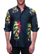 Men's Fibonacci Shaped Sport Shirt - Skull Hat Black