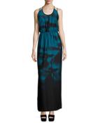 Sleeveless Strappy-back Maxi Dress, Atlantic