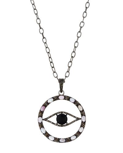 Diamond & Tourmaline Evil Eye Necklace