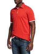 Men's Short-sleeve Tipped Solid Polo