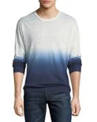 Crewneck Ombre Sweater, White/blue