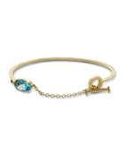 18k Prisma Marquise Cuff With Toggle Closure In Swiss Blue Topaz And Tsavorite
