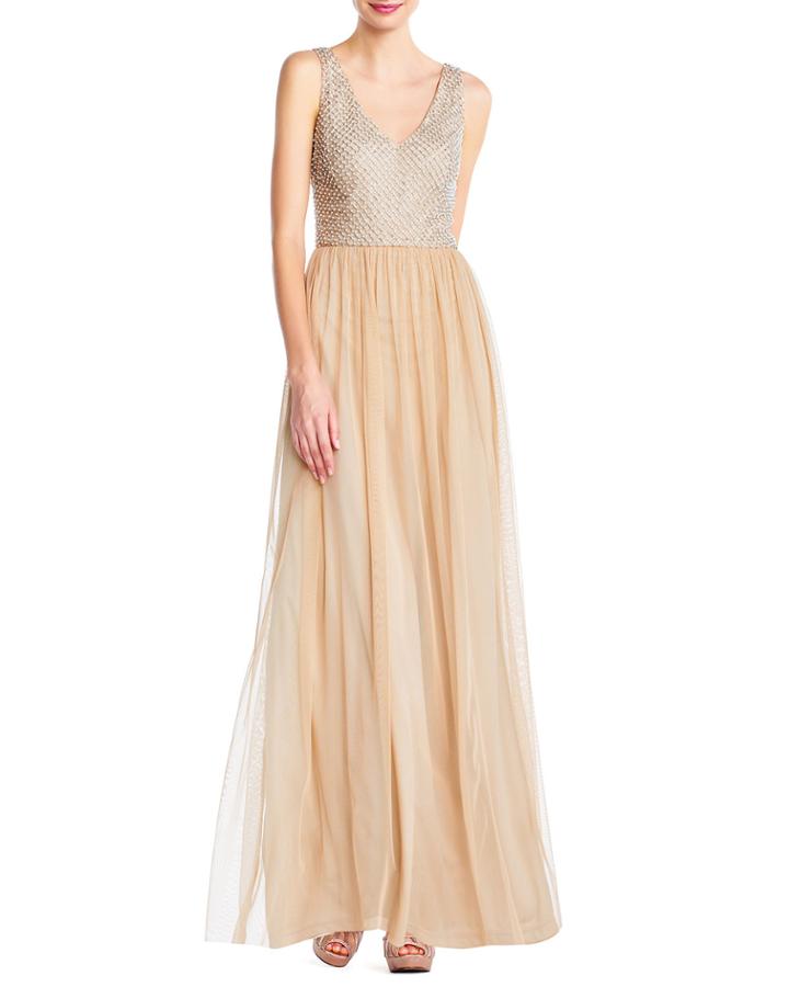 Beading-netted Bodice Gown
