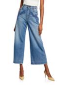 Scroll-embroidered Wide-leg Jeans