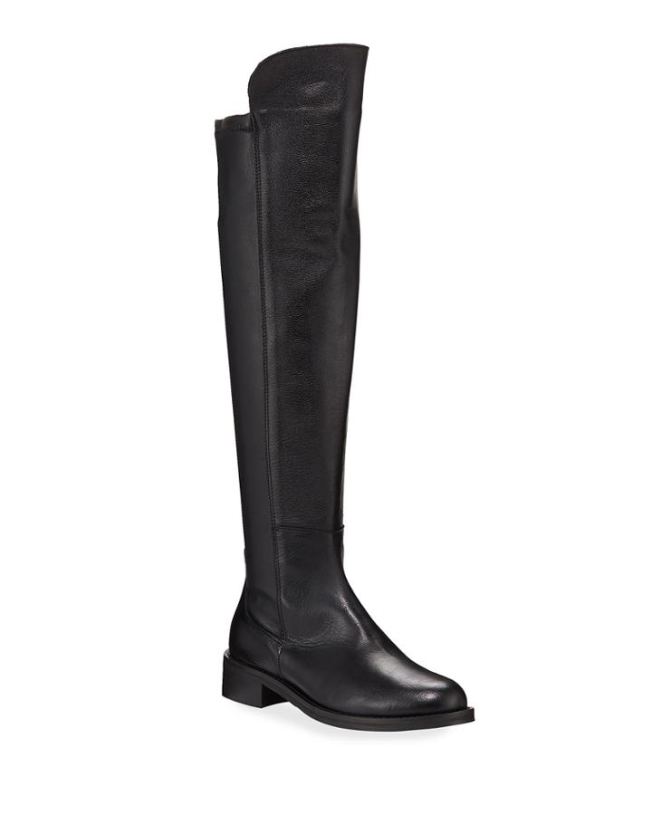Forrie Stretch Leather Riding Knee Boots