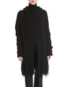 Fringed Cable-knit Cashmere-blend Coat