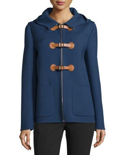 Zip-front Hooded Jacket, Indigo
