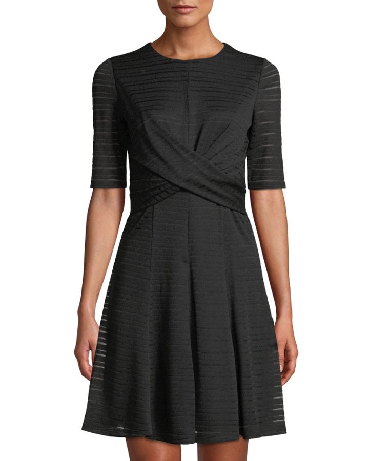 Twist-waist Fit-and-flare Dress