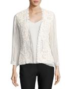 Taya Embroidered Cotton Eyelet Jacket, White
