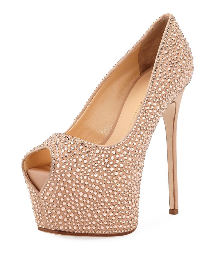 Embellished Platform Peep-toe