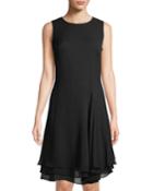 Curved-seam Ruffle-trimmed