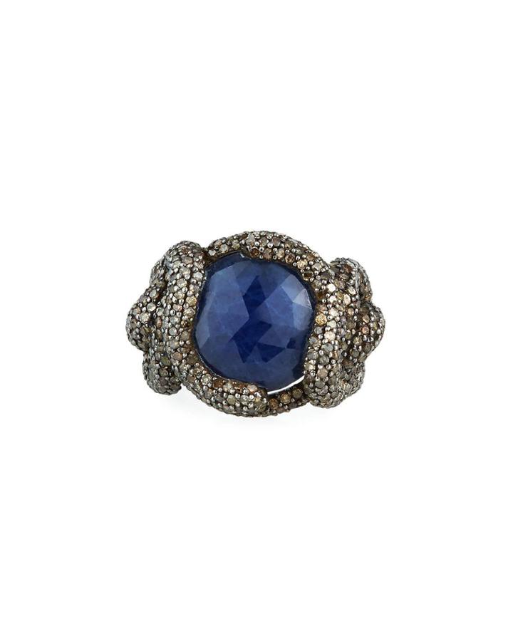 Twisted Diamond Pave Blue