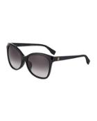 Cat-eye Plastic Sunglasses, Black