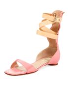 Satin Caged-ankle Flat