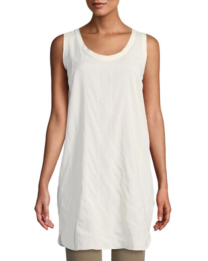 Sequined Crepe-de-chine Tunic