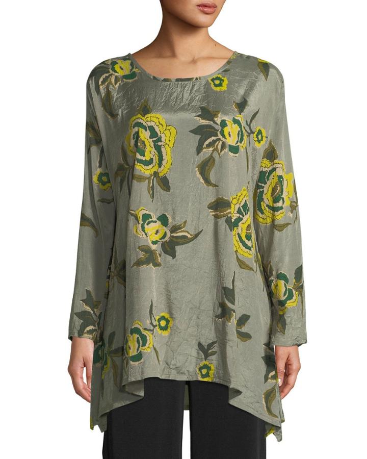 Betony Long-sleeve Top In Rose-print