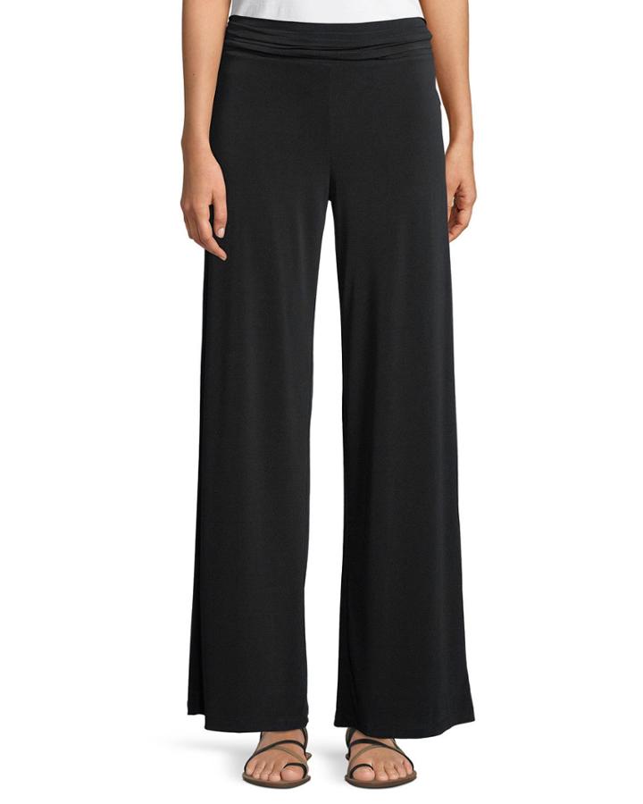 Wide-leg Matte-jersey Pants