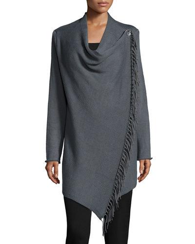 Cilantro Fringe Draped Cardigan