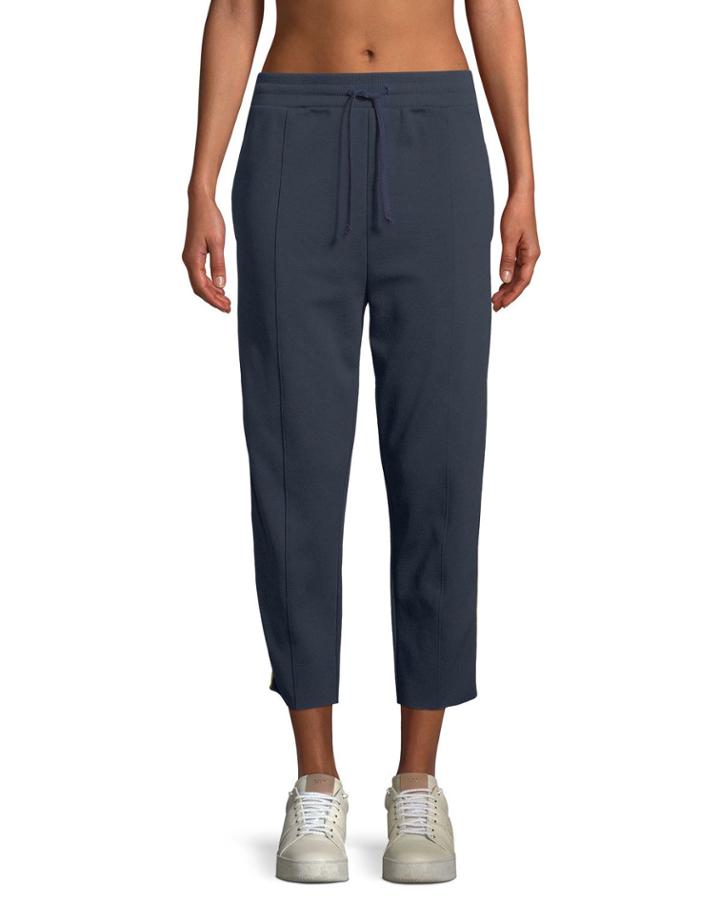 Cropped Side-stripe Track Pants