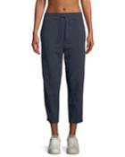 Cropped Side-stripe Track Pants
