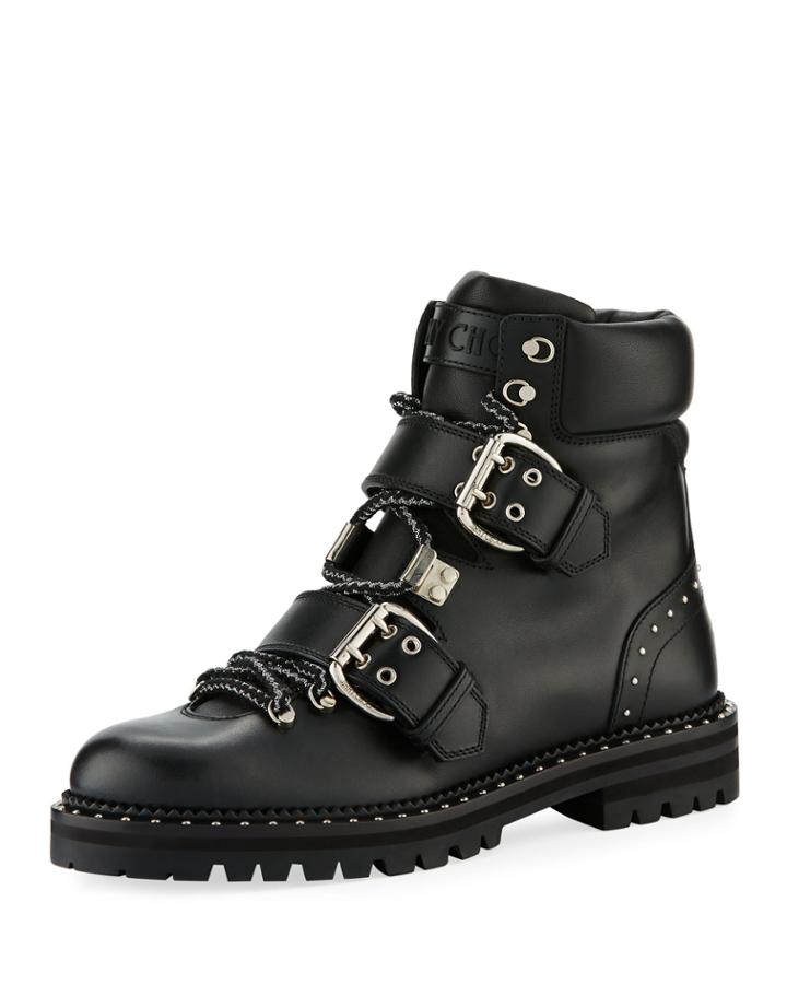 Breeze Flat Studded Leather Hiking Boot