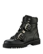 Breeze Flat Studded Leather Hiking Boot
