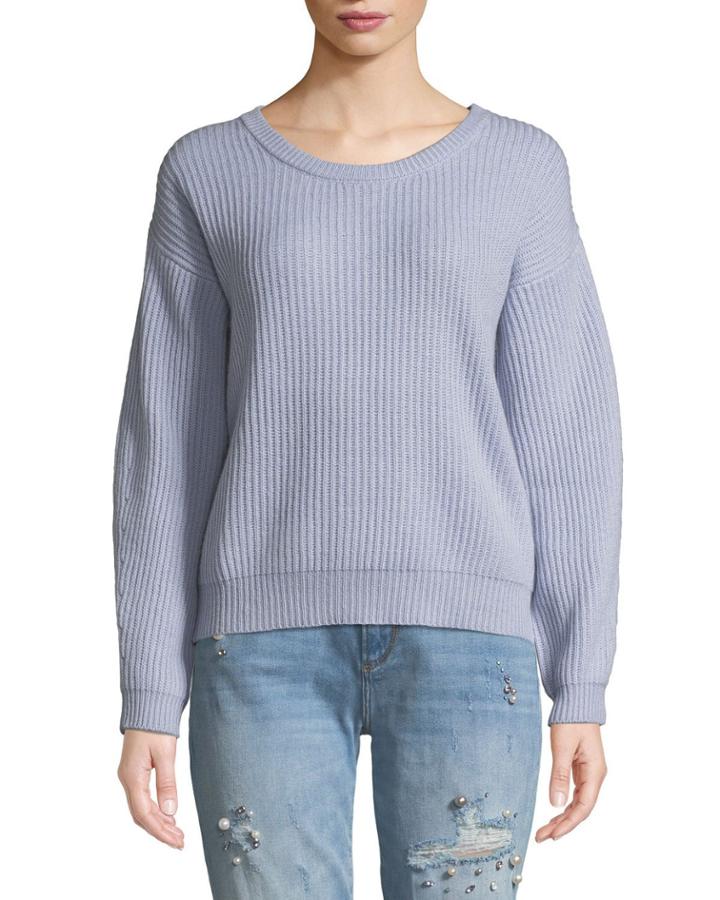 Shaker Stitch Cropped Wool-blend