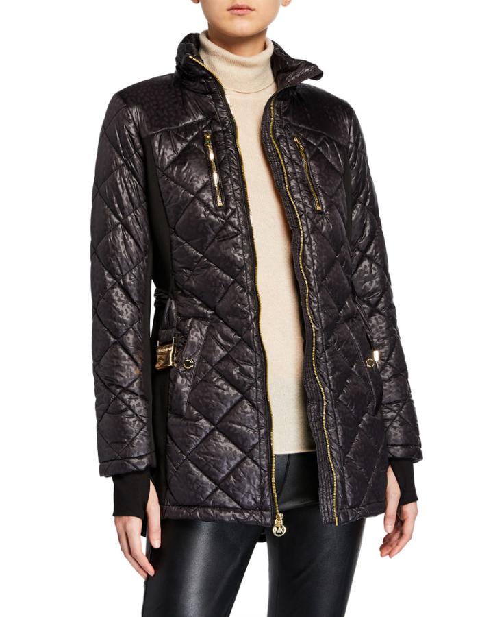 Quilted Faux-down Coat