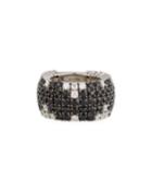 18k Diamond & Sapphire Wide Ring,