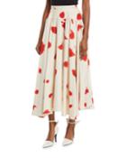 Silk Shantung Printed Flared