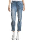 27 Pearl Bead Rolled Caitlyn Girlfriend Jeans