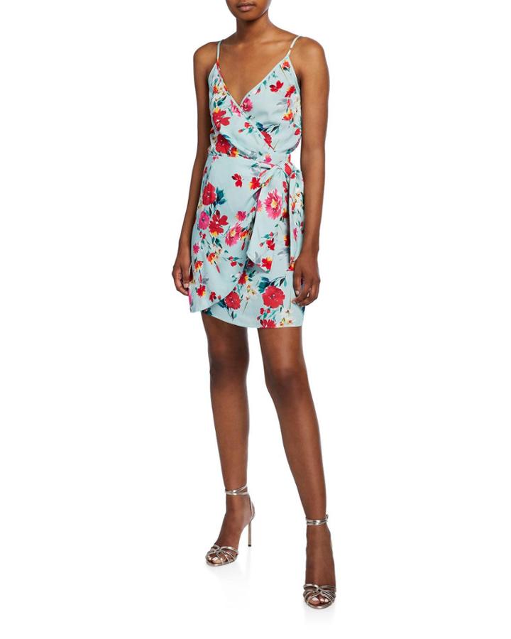 Island Time Sleeveless Floral Wrap Dress