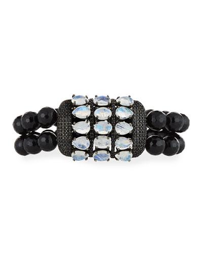Beaded Stretch Bracelet With Rainbow