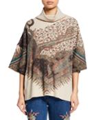 Mock-neck English Floral Wool-cashmere Turtleneck