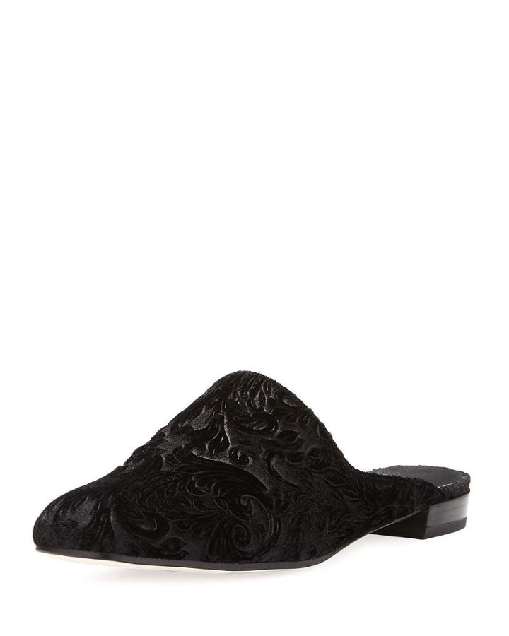 Mulearky Velvet Mule Flat, Black