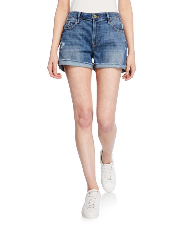Distressed Cutoff Denim