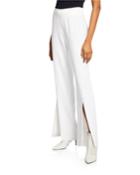 Deconstructed Satin Crepe Split-hem Pants