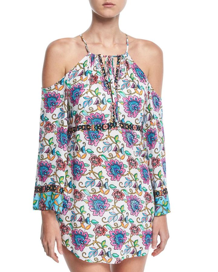 Rosarito Off-the-shoulder Printed Coverup Dress