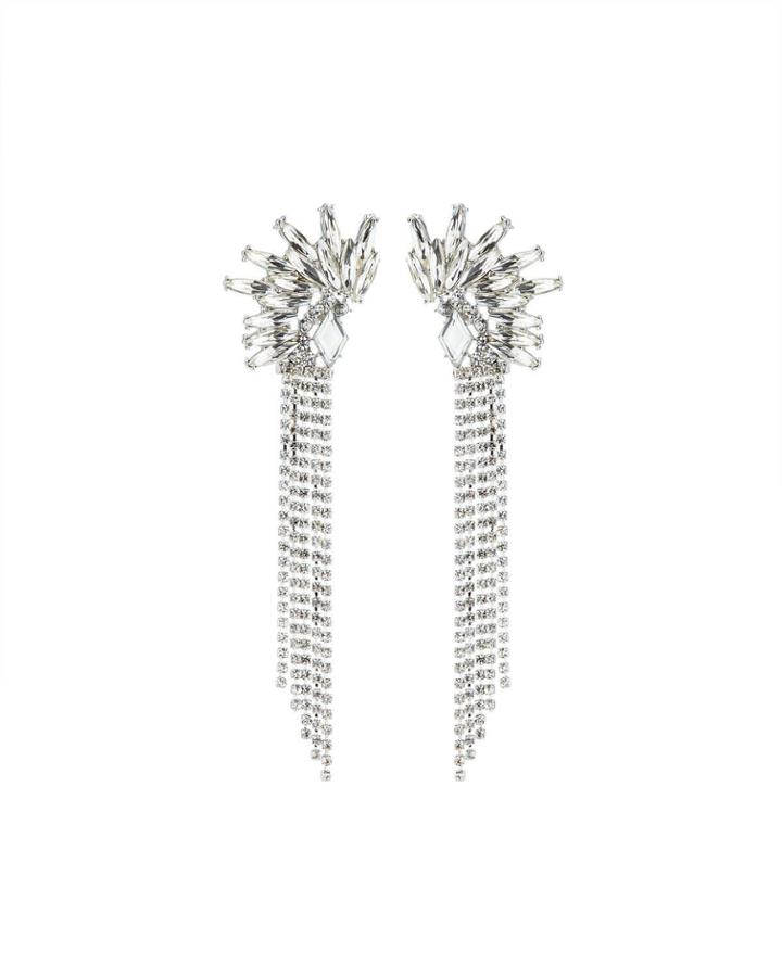 Crystal Cluster & Fringe Earrings