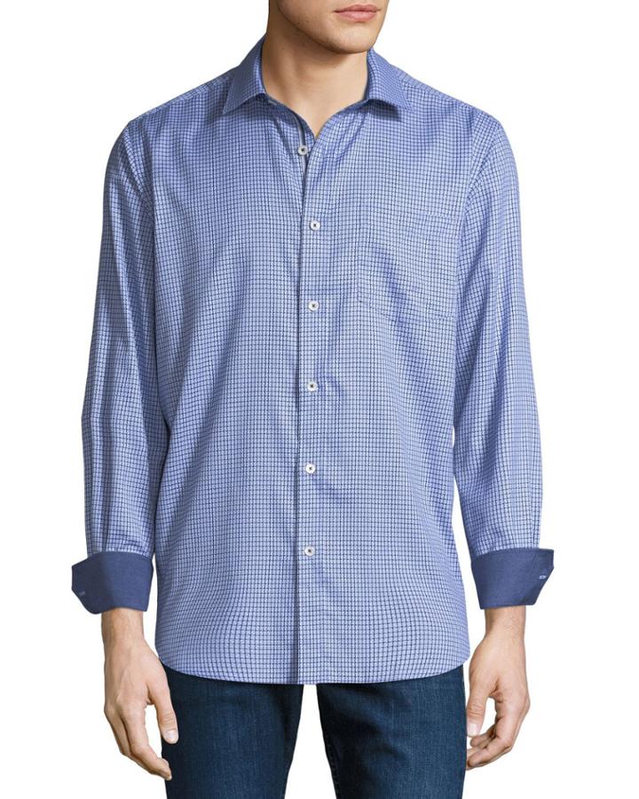 Men's Classic-fit Grid-print