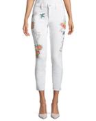 Astor Embroidered High-rise Jeans, White