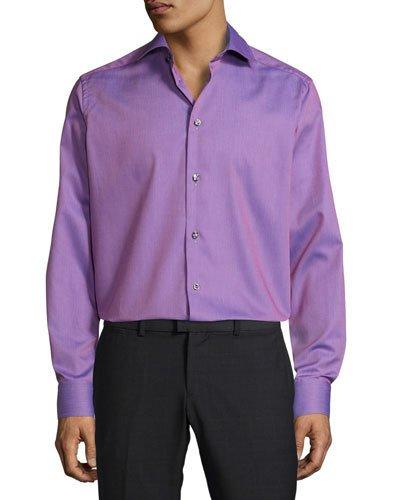 Textured Solid Button-front